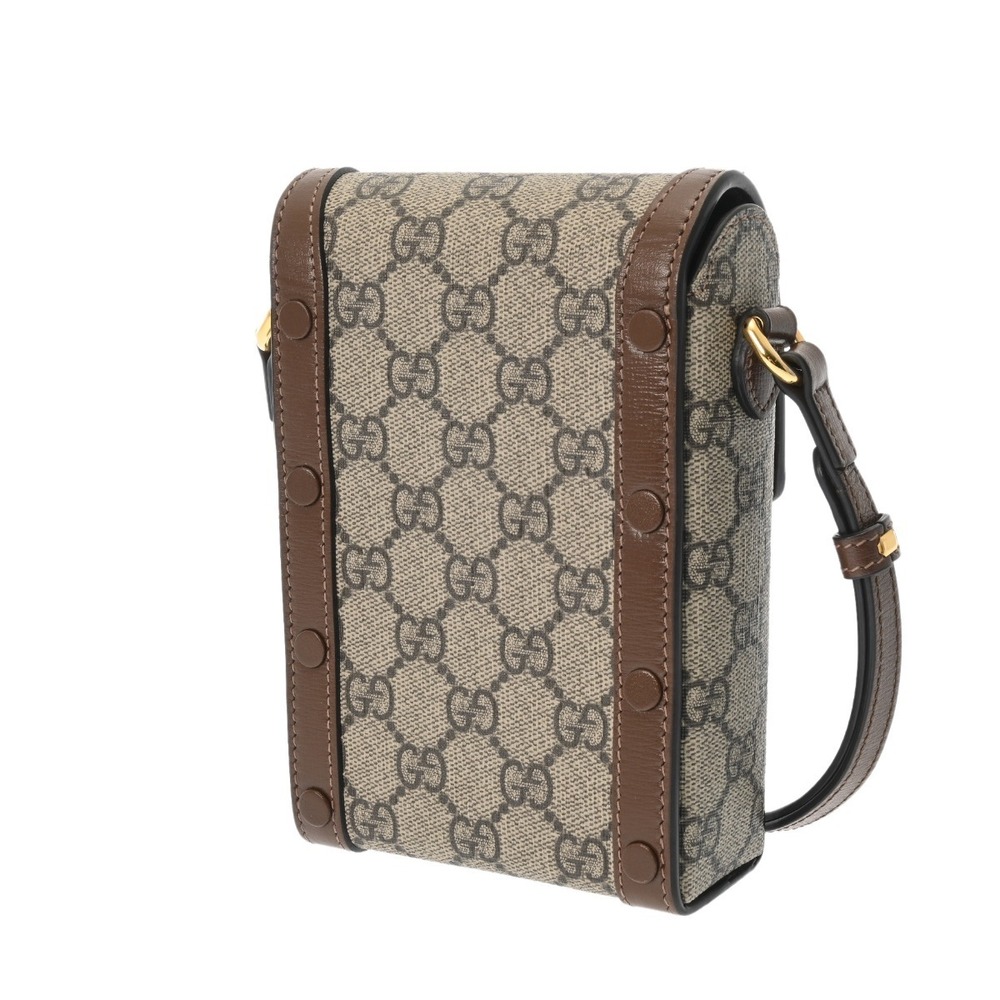 Gucci Shoulder Beige Supreme Tan GG Leather Canvas Bag Horsebit